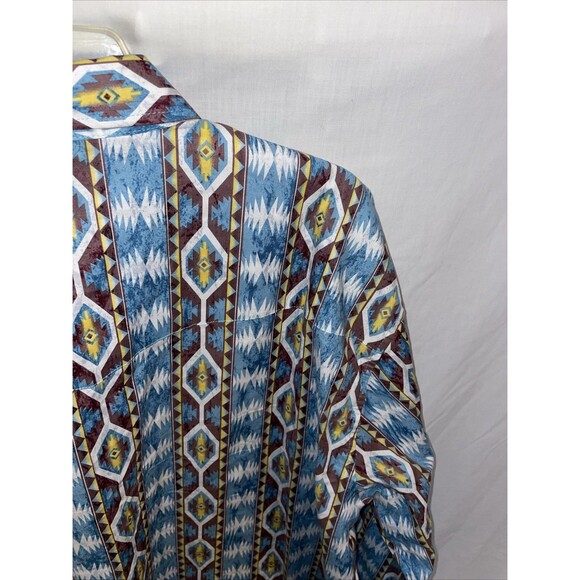 Wrangler Men’s Western Shirt Size 2XL Multicolor Aztec Going Out Party Rodeo - Picture 10 of 12